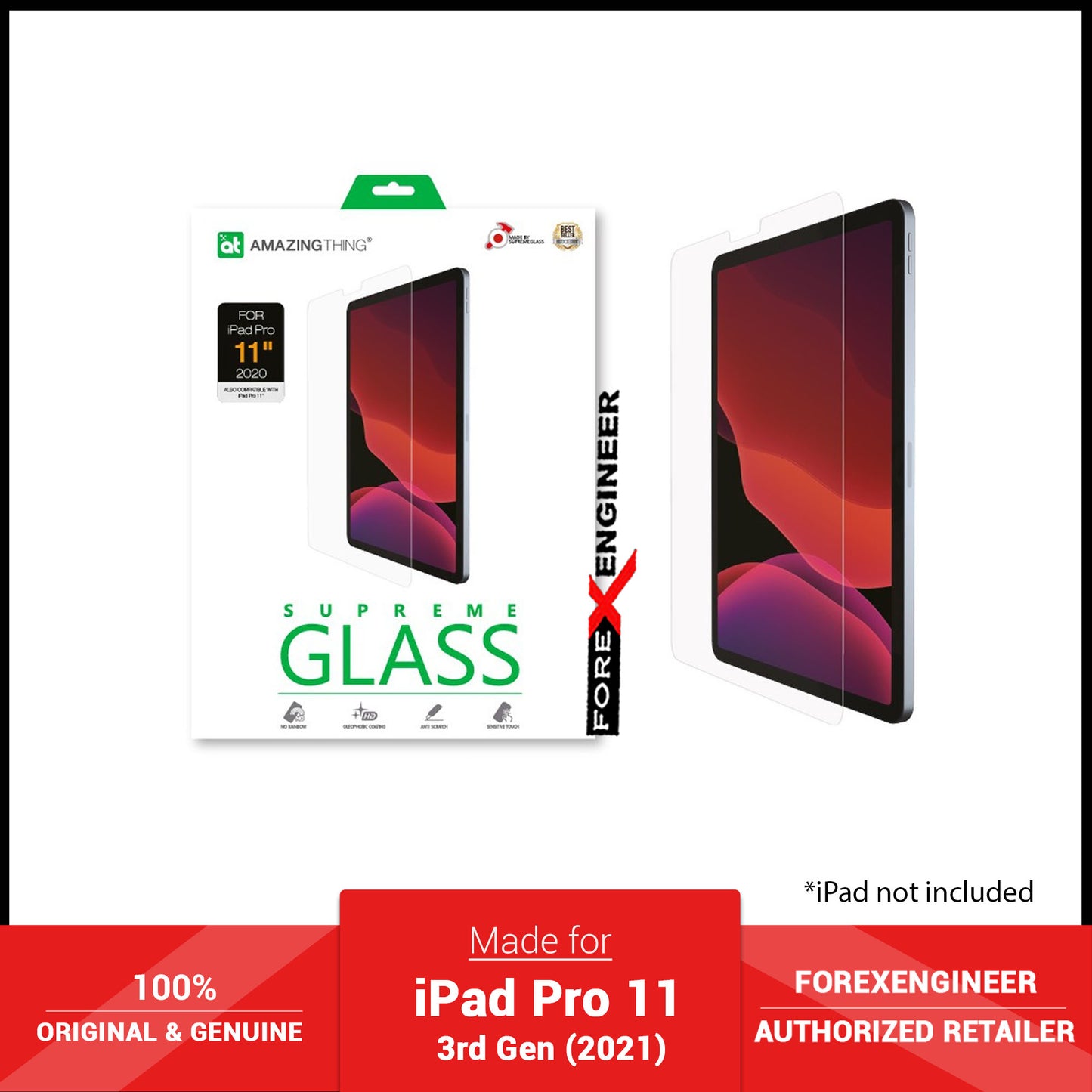 AMAZINGthing Supreme Glass for iPad Pro 11" - 4th Gen ( 2022 ) - Ultra Clear (Barcode: 4892878066013 )