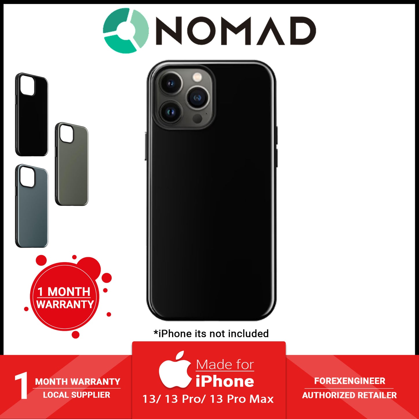 [ONLINE EXCLUSIVE] Nomad Sport Case for iPhone 13 6.1" 5G - MagSafe Compatible - Black (Barcode: 856500010410 )