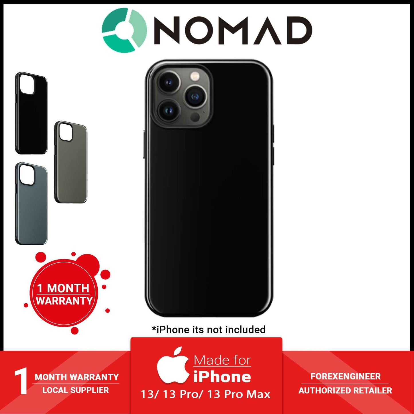 [ONLINE EXCLUSIVE] Nomad Sport Case for iPhone 13 Pro Max 6.7" 5G - MagSafe Compatible - Black (Barcode: 856500010434 )