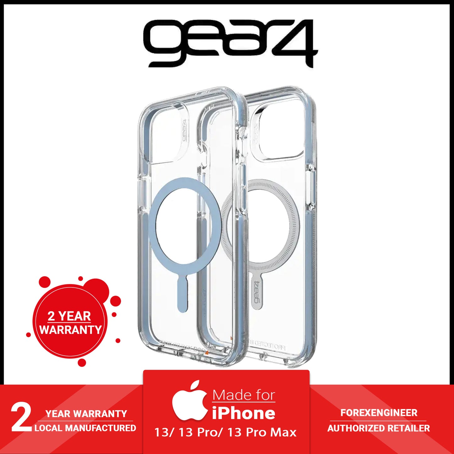 Gear4 Santa Cruz Snap for iPhone 13 6.1" 5G - MagSafe Compatible -Blue (Barcode: 840056146594 )
