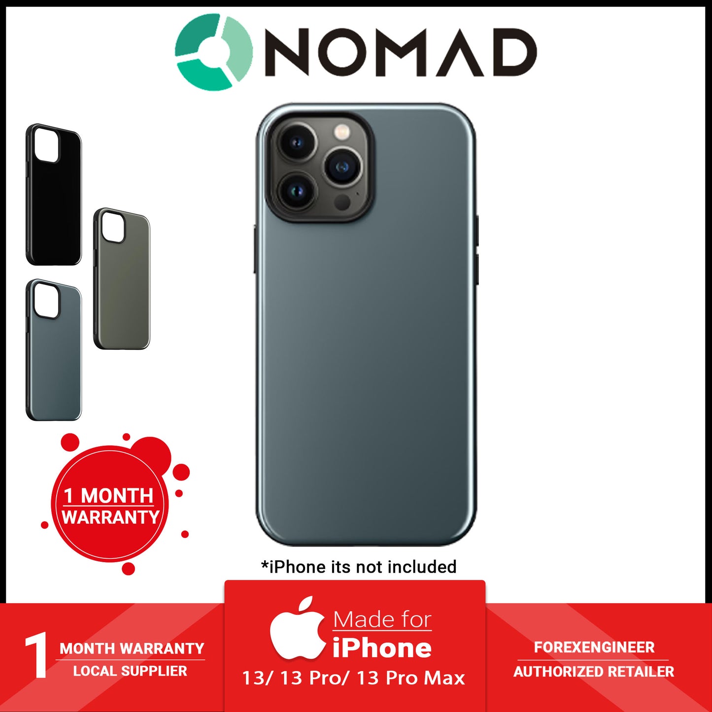 [ONLINE EXCLUSIVE] Nomad Sport Case for iPhone 13 Pro Max 6.7" 5G - MagSafe Compatible - Blue (Barcode: 856500010472 )