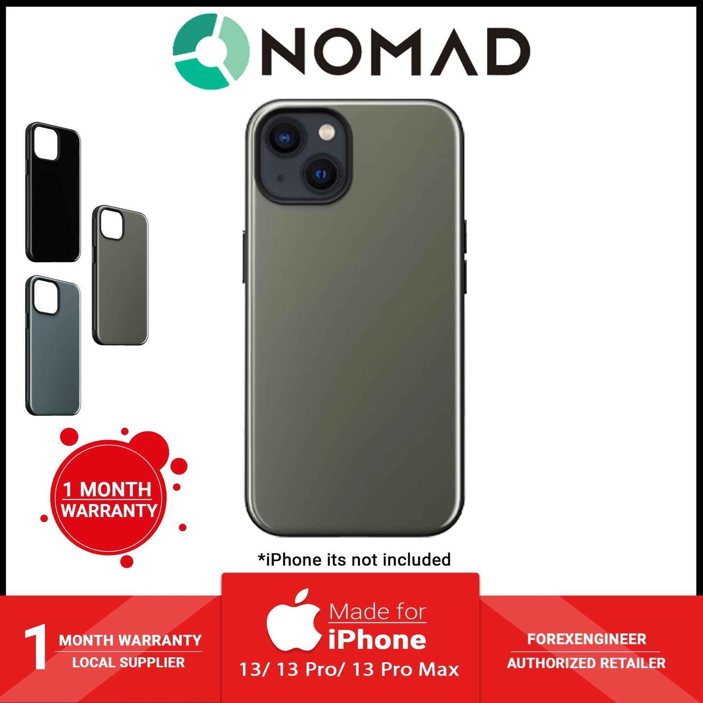 Nomad Sport Case for iPhone 13 Pro Max 6.7" 5G - MagSafe Compatible - Green (Barcode: 856500010519 )