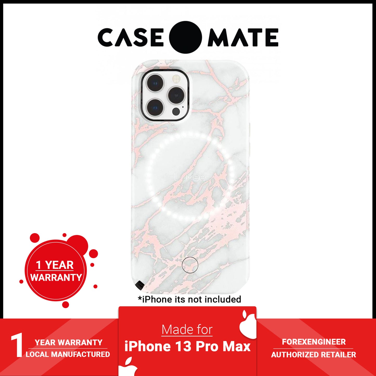 Case-Mate LuMee Halo for iPhone 13 Pro Max 6.7" 5G with Antimicrobial - Marble (Barcode: 840171706383 )