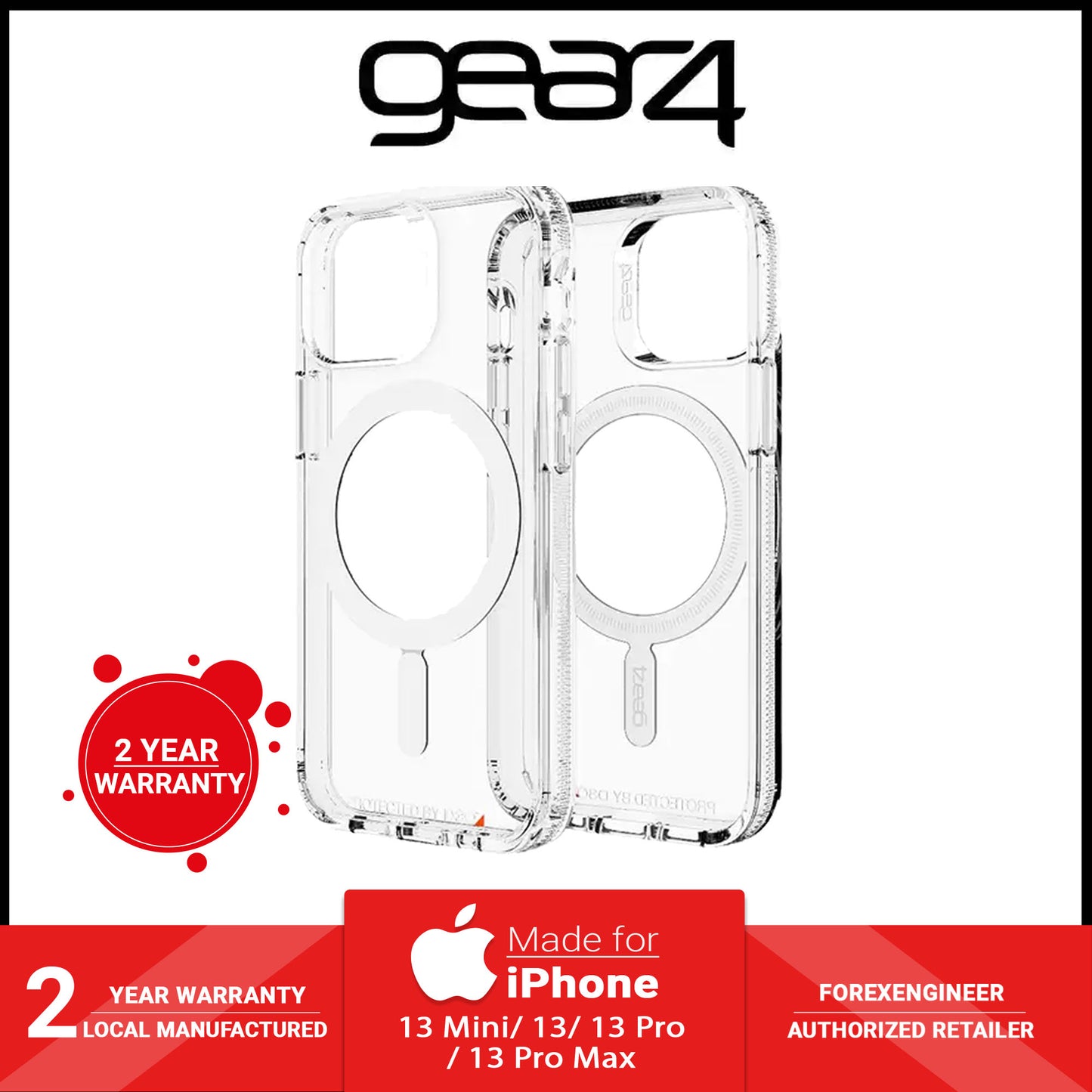 Gear4 Crystal Palace Snap for iPhone 13 Pro 6.1" 5G - MagSafe Compatible - Clear (Barcode: 840056146532 )