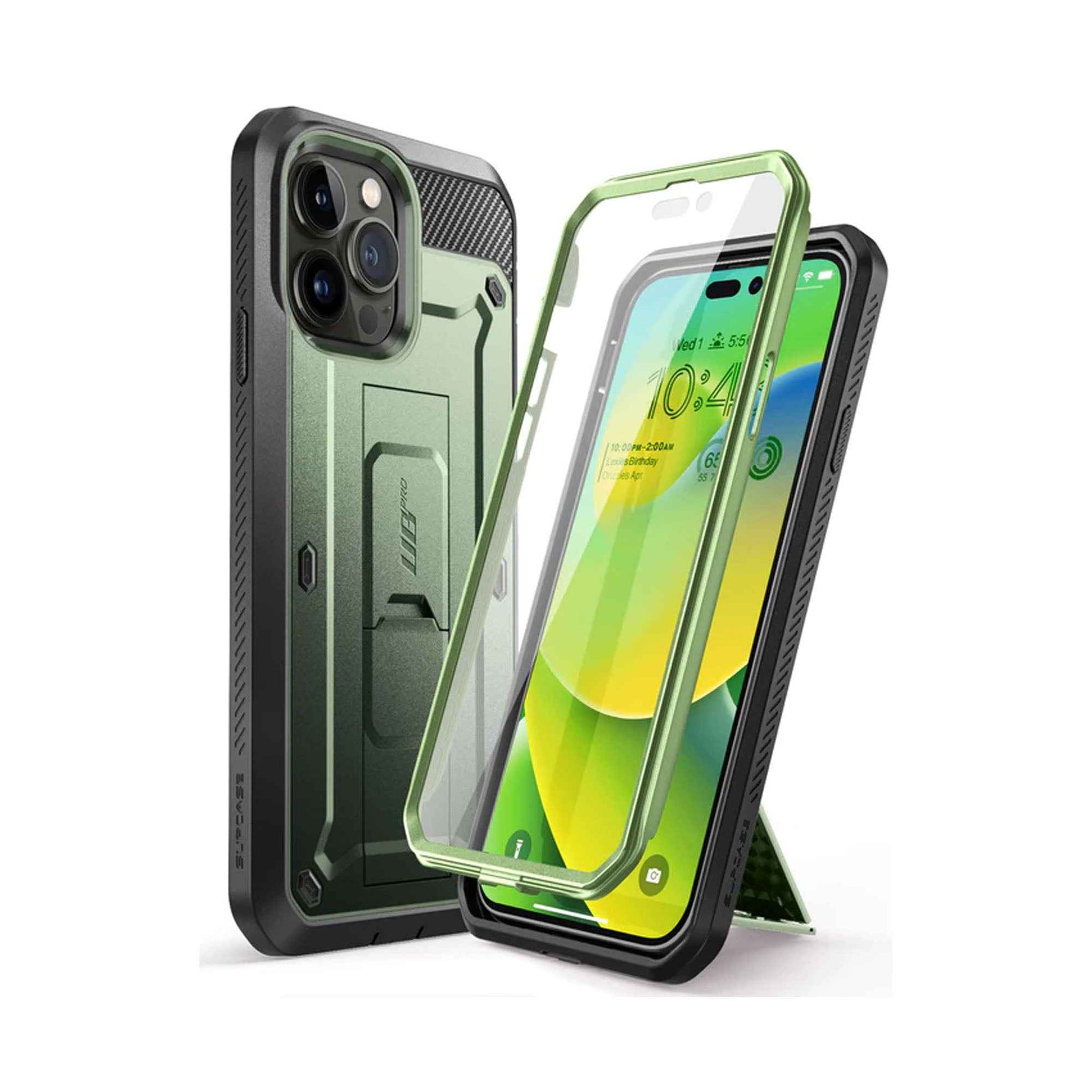 [ONLINE EXCLUSIVE] Supcase Unicorn Beetle UB PRO for iPhone 14 Pro Max - Rugged Case with Built-In Screen Protector - Dark Green (Barcode: 843439119918 )