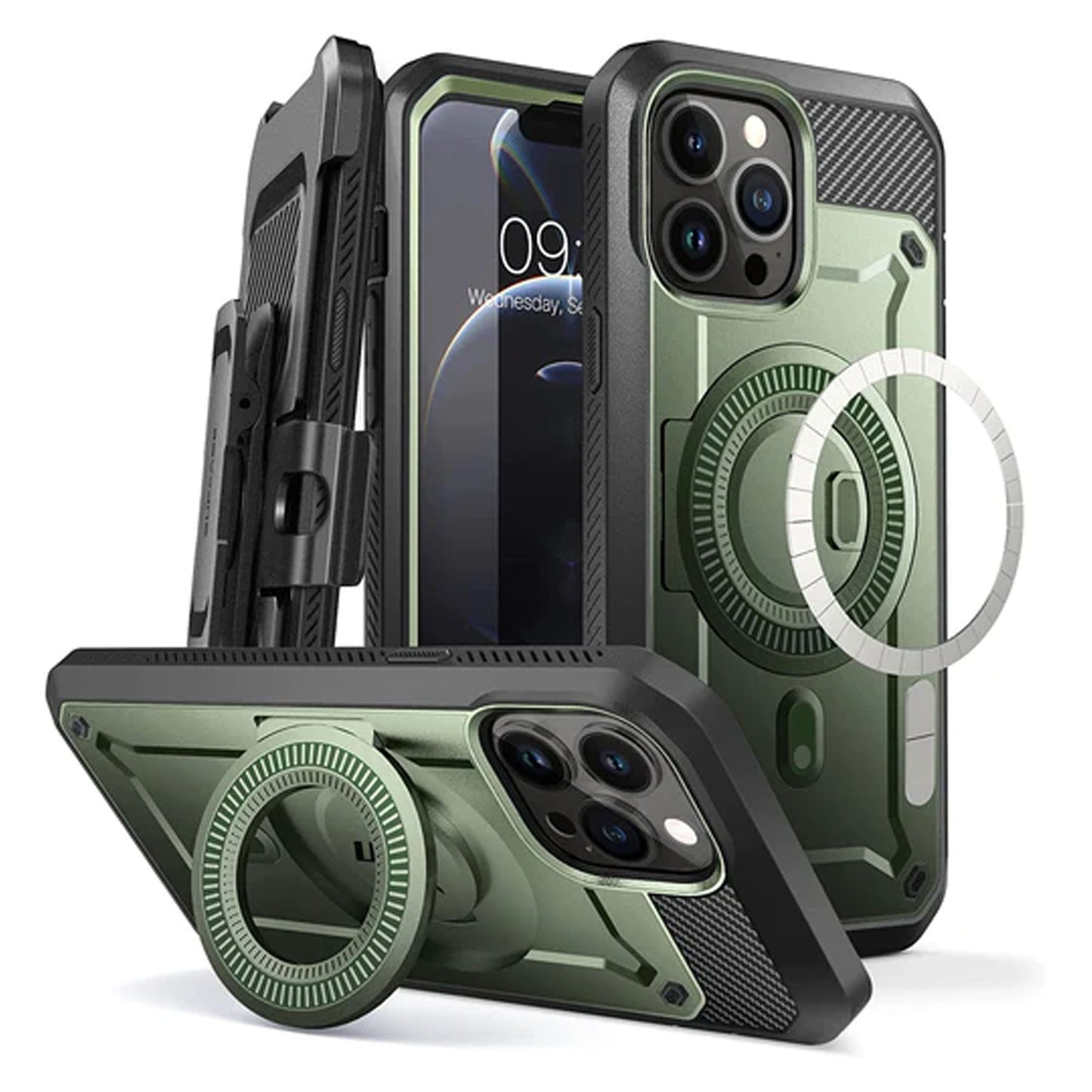 Supcase UB Unicorn Beetle PRO MAG for iPhone 13 Pro Max - MagSafe Rugged Case with Built-in Screen protector - Dark Green (Barcode: 843439120082 )