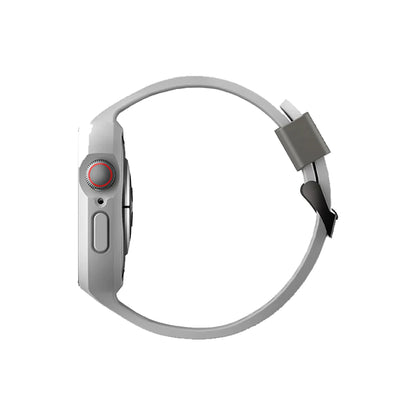 Uniq Monos 2 in 1 ( Strap + Case ) for Apple Watch ( 45mm - 44mm ) Series 8 - SE2 - 7 - 6 - SE - 5 - 4 - Chalk Grey - Forexengineer -Malaysia- 8886463680841
