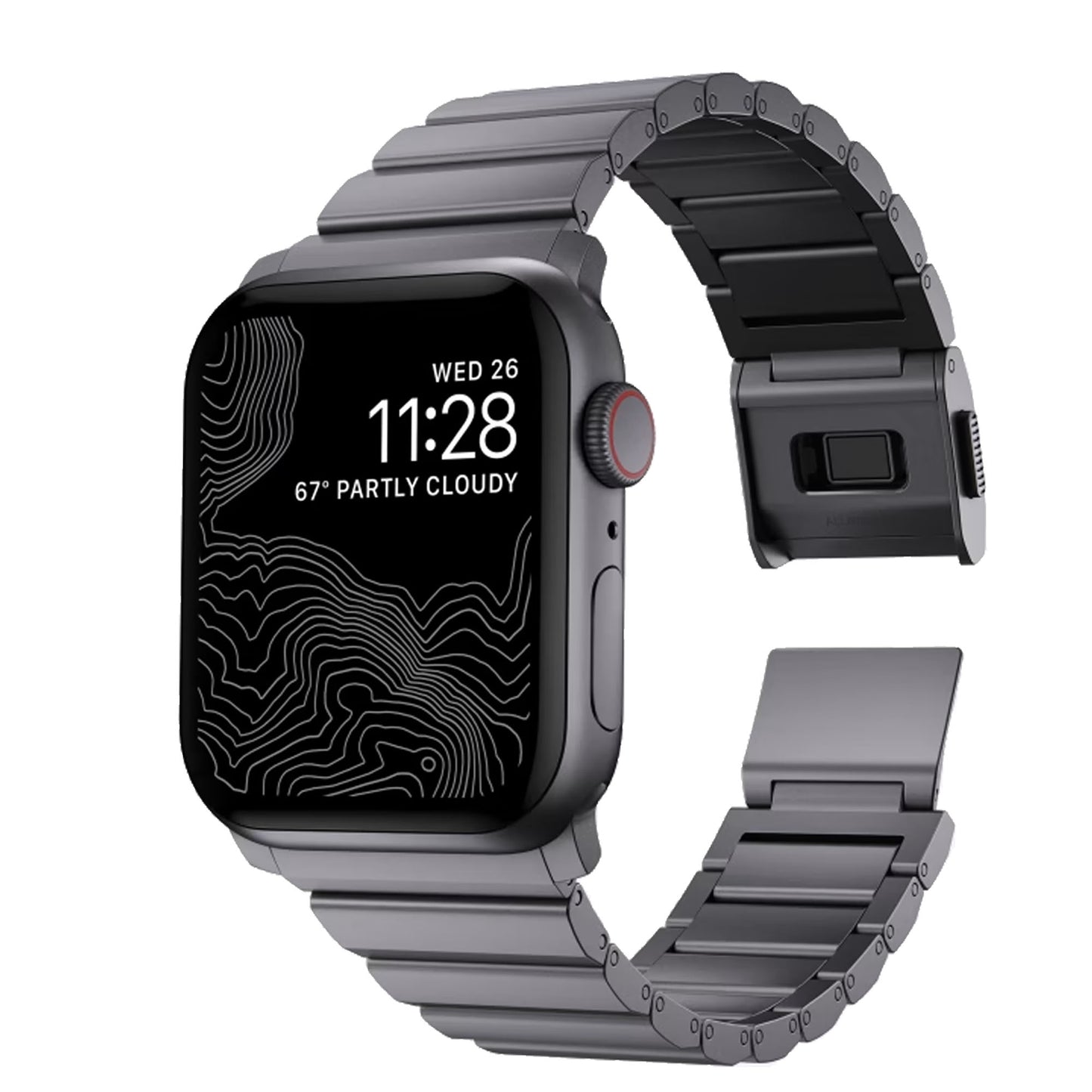 Nomad Aluminium Band for Apple Watch Ultra 49mm - 45mm - 44mm - 42mm Space Gray (Barcode: 856500013275 )