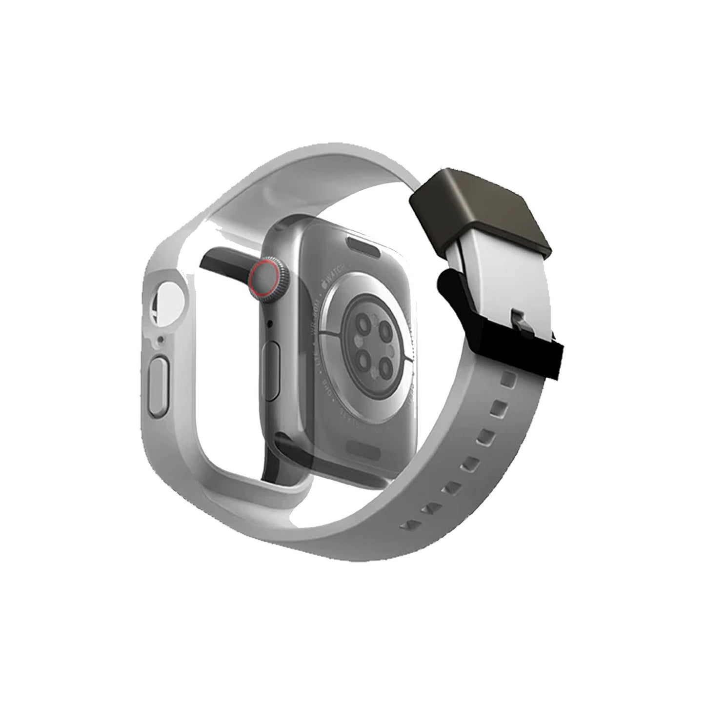 Uniq Monos 2 in 1 ( Strap + Case ) for Apple Watch ( 45mm - 44mm ) Series 8 - SE2 - 7 - 6 - SE - 5 - 4 - Chalk Grey (Barcode: 8886463680841 )