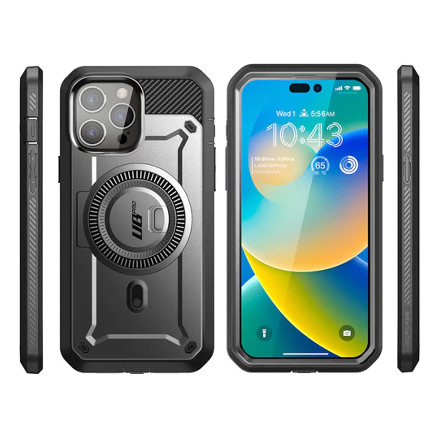 Supcase UB Unicorn Beetle PRO MAG for iPhone 14 Pro Max - MagSafe Rugged Case with Built-in Screen protector - Gun Metal (Barcode: 843439119963 )