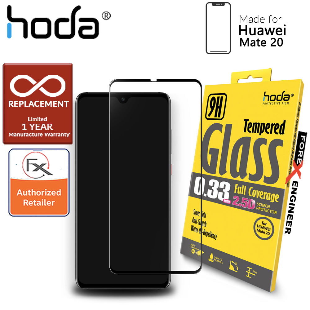 [RACKV2_CLEARANCE] Hoda Tempered Glass for Huawei Mate 20 - 2.5D 0.33mm Full Coverage Screen Protector - Black