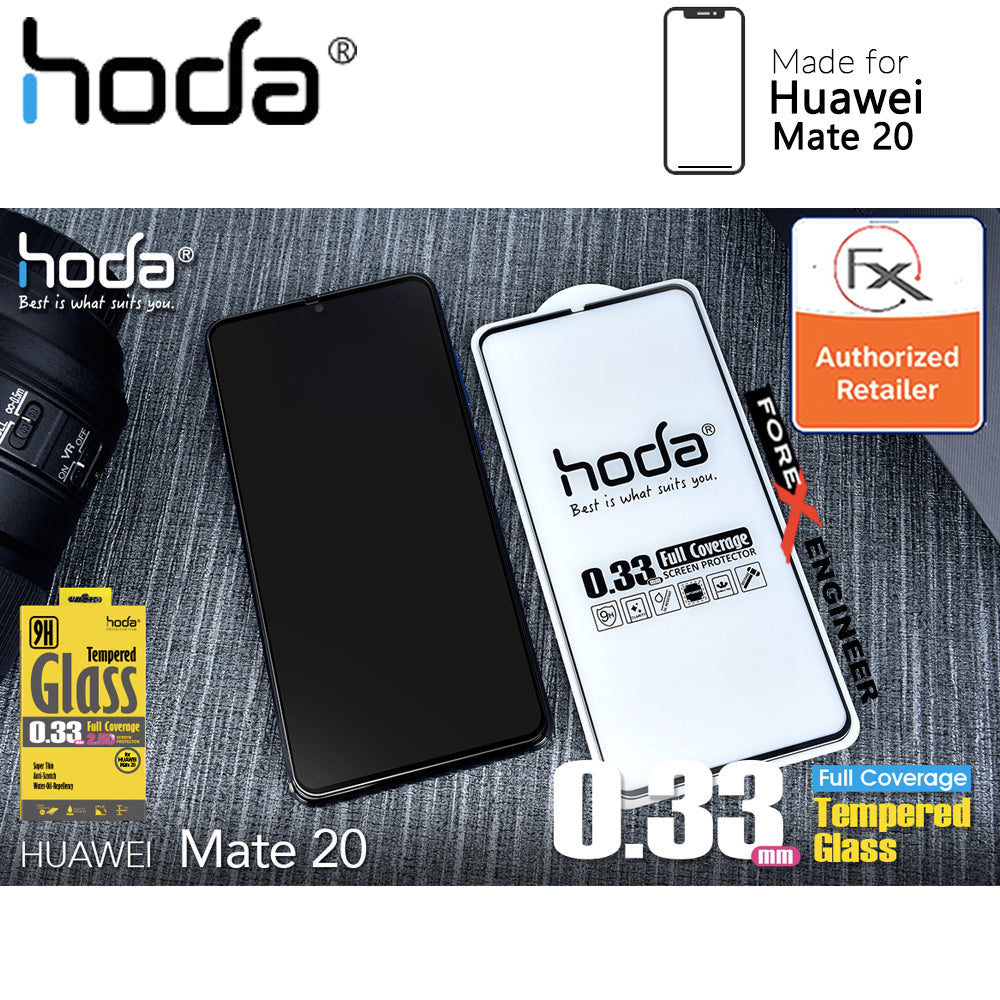 [RACKV2_CLEARANCE] Hoda Tempered Glass for Huawei Mate 20 - 2.5D 0.33mm Full Coverage Screen Protector - Black