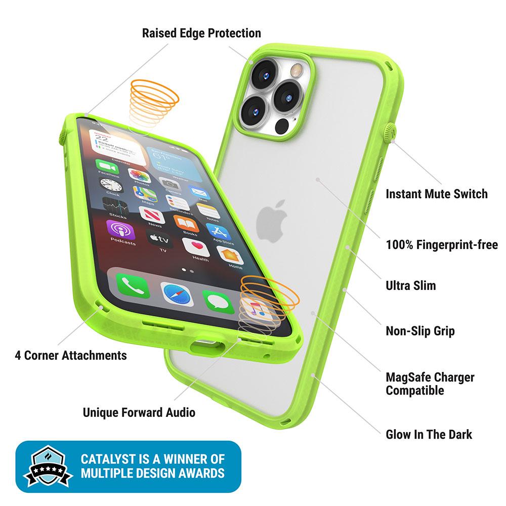 Catalyst Influence for iPhone 13 Pro Max 6.7" 5G - 10ft Drop Proof - Neon-Glow-In-The-Dark (Barcode: 840625111732 )