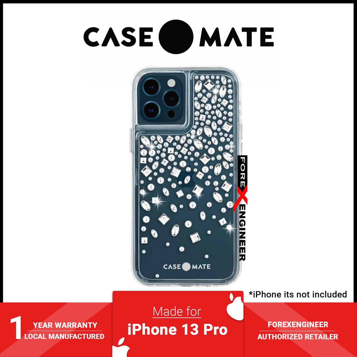 Case-Mate Karat Crystal for iPhone 13 Pro  6.1" 5G with Antimicrobial  (Barcode: 840171706703 )