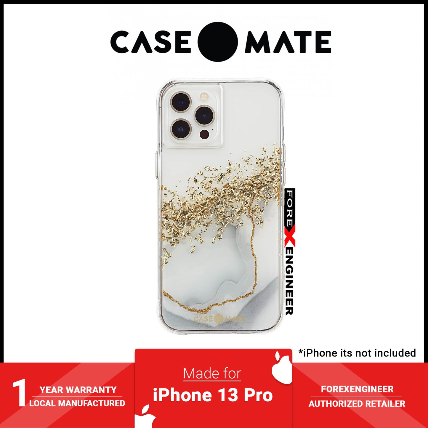 Case-Mate Karat Marble for iPhone 13 Pro  6.1" 5G with Antimicrobial  (Barcode: 840171706697 )