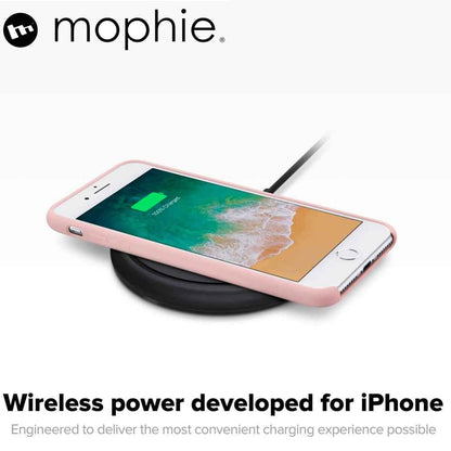 Mophie Wireless Charging Base 7.5W wireless technology for Qi-enabled Device (round shape) - Apple Optimized - Black (wireless charging station) - Forexengineer-malaysia