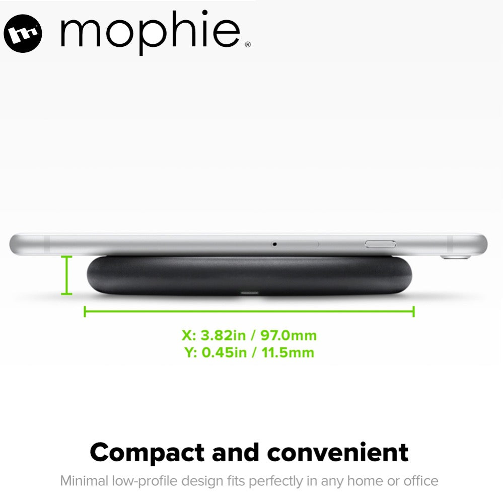 [RACKV2_CLEARANCE] Mophie Wireless Charging Base 7.5W wireless technology for Qi-enabled Device (round shape) - Apple Optimized - Black (wireless charging station)