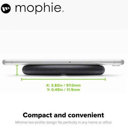 Mophie Wireless Charging Base 7.5W wireless technology for Qi-enabled Device (round shape) - Apple Optimized - Black (wireless charging station) - Forexengineer-malaysia