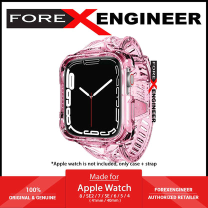ITSKINS Spectrum Clear Combo ( Strap + Case ) for Apple Watch ( 41mm - 40mm ) Series 8 - SE2 - 7 - 6 - SE - 5 - 4 - Light Pink (Barcode: 4894465787394 )