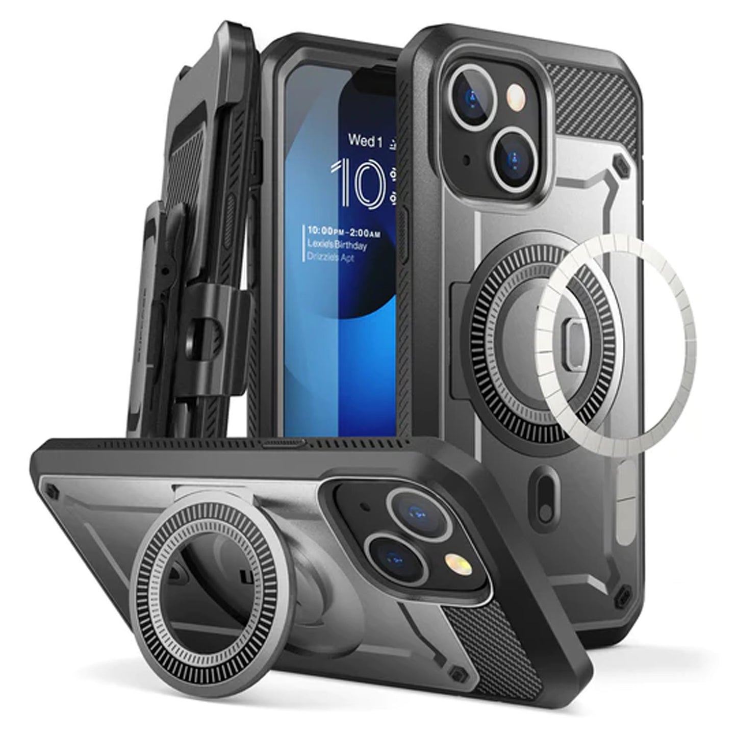 Supcase UB Unicorn Beetle PRO MAG for iPhone 14 Plus - MagSafe Rugged Case with Built-in Screen protector - Gun Metal (Barcode: 843439119666 )