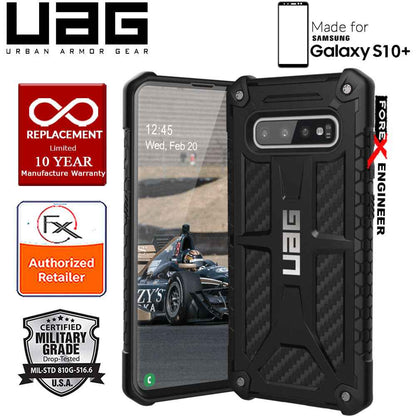 UAG Monarch for Samsung Galaxy S10+ - S10 Plus - Rugged Military Drop Tested - Carbon Fibre