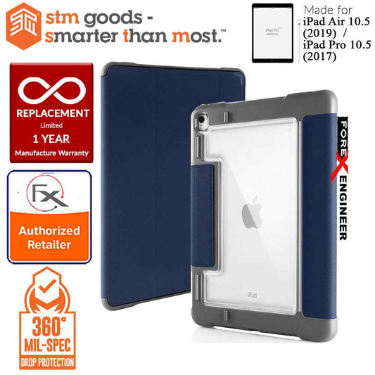 STM Dux Plus Case for iPad Air iPad Air 10.5" (2019) - Pro 10.5" (2017) - Built-in Apple Pencil Storage - Midnight Blue
