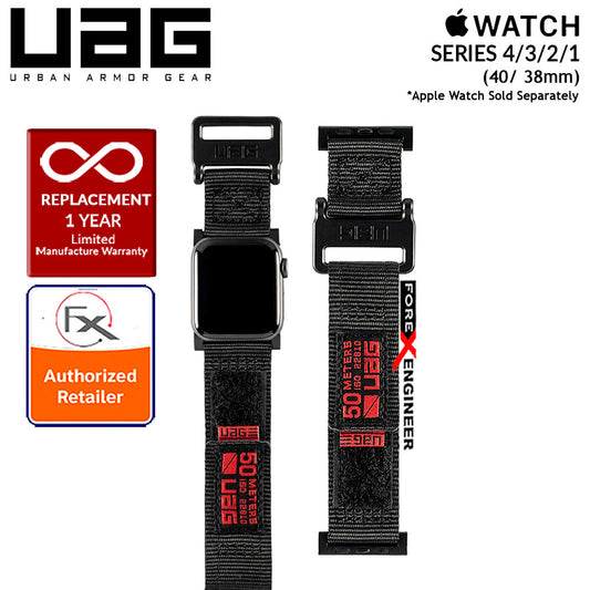 [RACKV2_CLEARANCE] UAG Active Strap for Apple Watch Series 7 - SE - 6 - 5 - 4 - 3 - 2 - 1 ( 41mm - 40mm - 38mm ) - Black []
