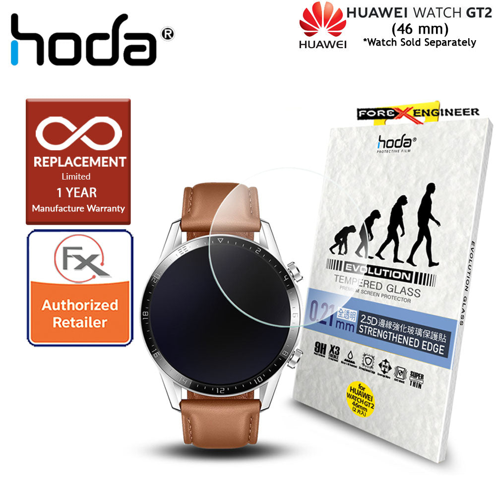 Hoda 0.21mm Tempered Glass for Huawei Watch GT2 46mm (2PCS) Screen Protector - Clear