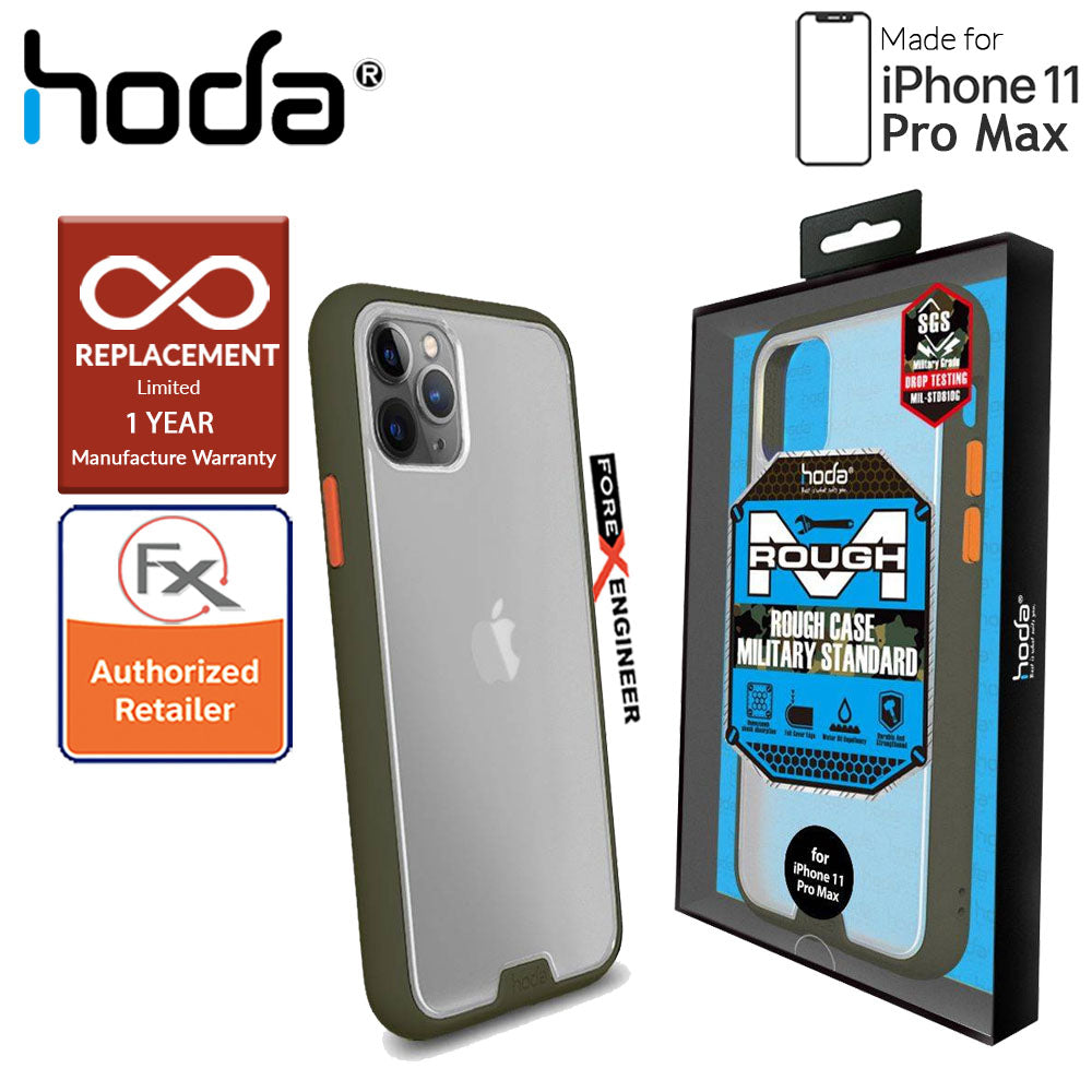 HODA ROUGH Military Case for iPhone 11 Pro Max - Military Drop Protection - Green Color ( Barcode: 4713381514870 )