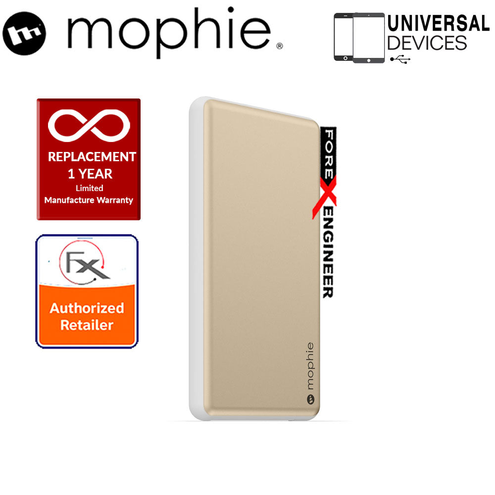 Mophie Powerstation Plus 6000mah Universal Powerbank with Built-in Switch-tip charging cable - Gold