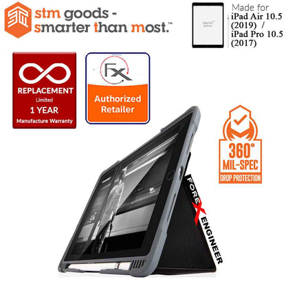 STM Dux Plus Case for iPad Air iPad Air 10.5" (2019) - Pro 10.5" (2017) - Built-in Apple Pencil Storage - Black