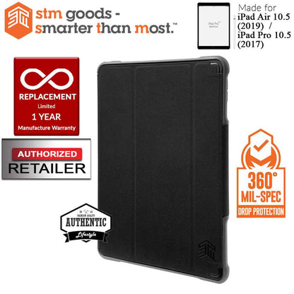 STM Dux Plus Case for iPad Air iPad Air 10.5" (2019) - Pro 10.5" (2017) - Built-in Apple Pencil Storage - Black