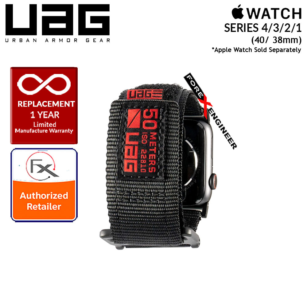 [RACKV2_CLEARANCE] UAG Active Strap for Apple Watch Series 7 - SE - 6 - 5 - 4 - 3 - 2 - 1 ( 41mm - 40mm - 38mm ) - Black []