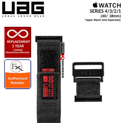 [RACKV2_CLEARANCE] UAG Active Strap for Apple Watch Series 7 - SE - 6 - 5 - 4 - 3 - 2 - 1 ( 41mm - 40mm - 38mm ) - Black []