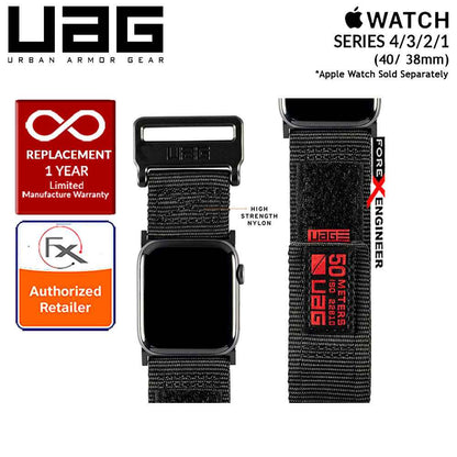 [RACKV2_CLEARANCE] UAG Active Strap for Apple Watch Series 7 - SE - 6 - 5 - 4 - 3 - 2 - 1 ( 41mm - 40mm - 38mm ) - Black []