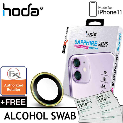 Hoda Sapphire Lens Protector for iPhone 12 - 12 Mini - 11 - 2 pcs  - Yellow Color