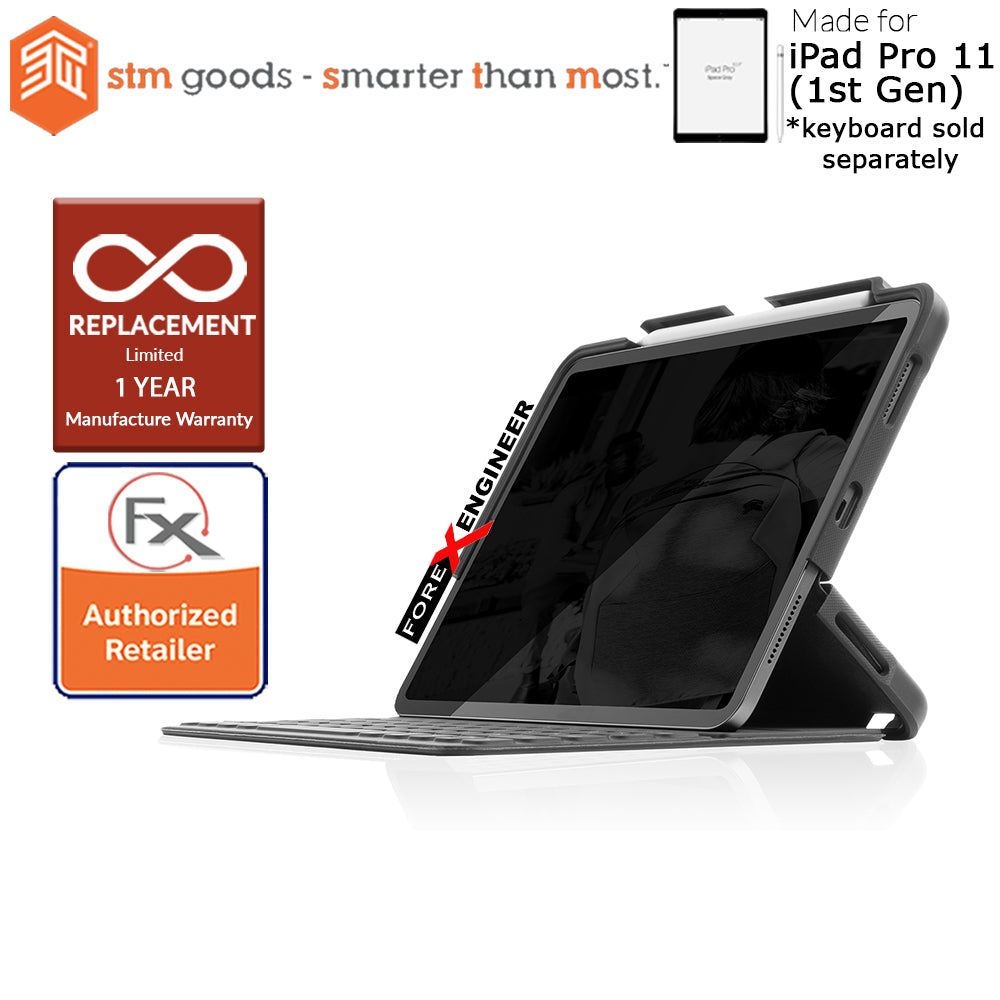 STM Dux Shell for Folio iPad Pro 11 inch - 11" ( 1st Gen ) 2018 ( Black ) ( Barcode: 765951763380 )