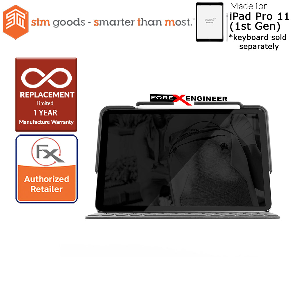 STM Dux Shell for Folio iPad Pro 11 inch - 11" ( 1st Gen ) 2018 ( Black ) ( Barcode: 765951763380 )