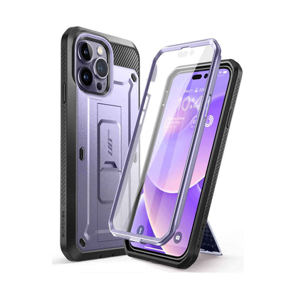 Supcase Unicorn Beetle UB PRO for iPhone 14 Pro Max - Rugged Case with Built-In Screen Protector - Deep Purple