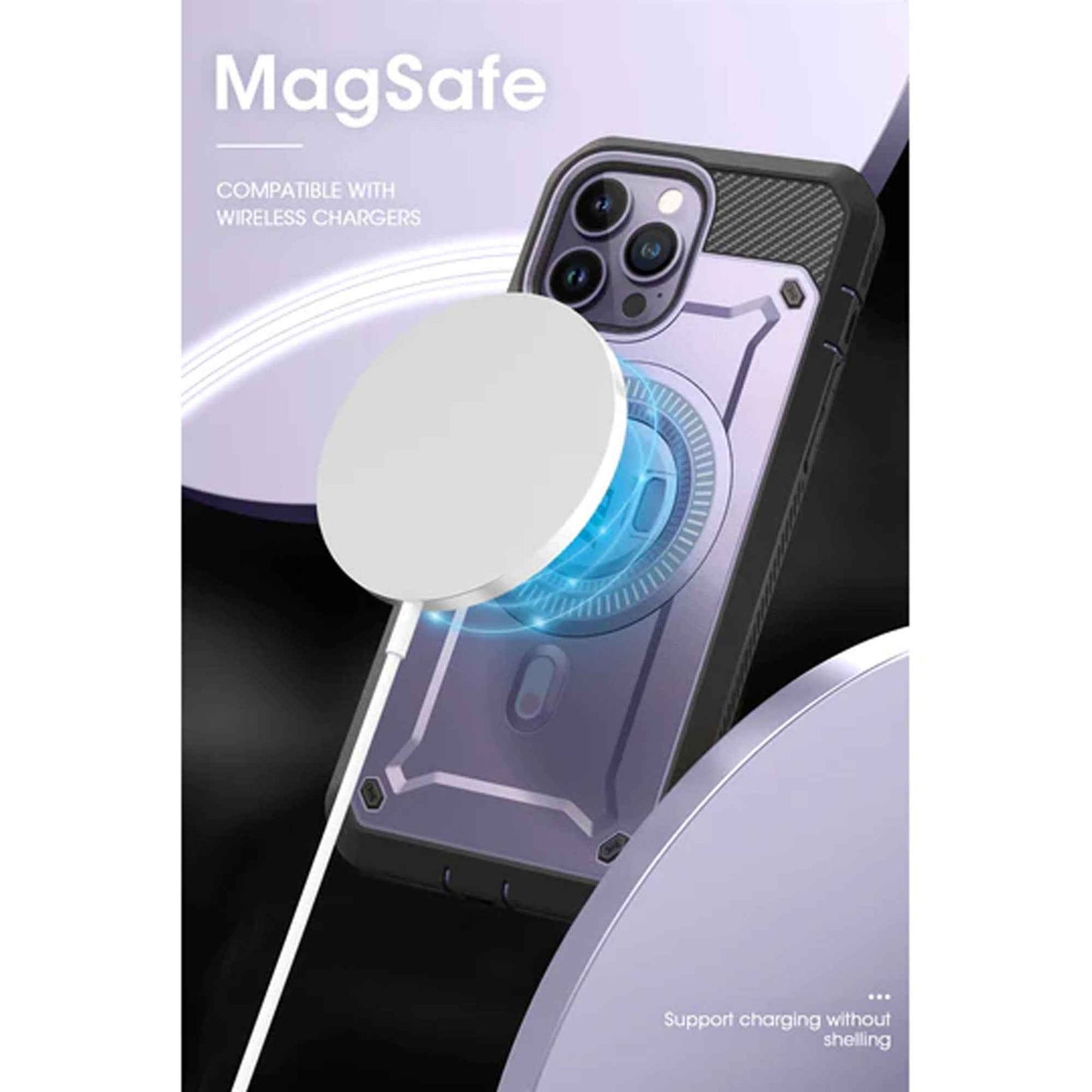 Supcase UB Unicorn Beetle PRO MAG for iPhone 14 Pro Max - MagSafe Rugged Case with Built-in Screen protector - Deep Purple (Barcode: 843439119970 )