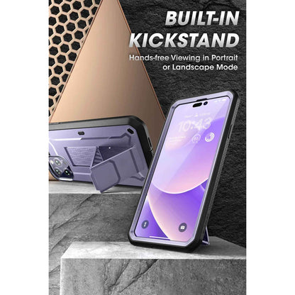 Supcase Unicorn Beetle UB PRO for iPhone 14 Pro Max - Rugged Case with Built-In Screen Protector - Deep Purple
