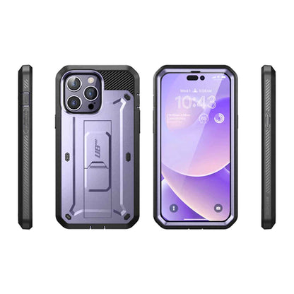 Supcase Unicorn Beetle UB PRO for iPhone 14 Pro Max - Rugged Case with Built-In Screen Protector - Deep Purple