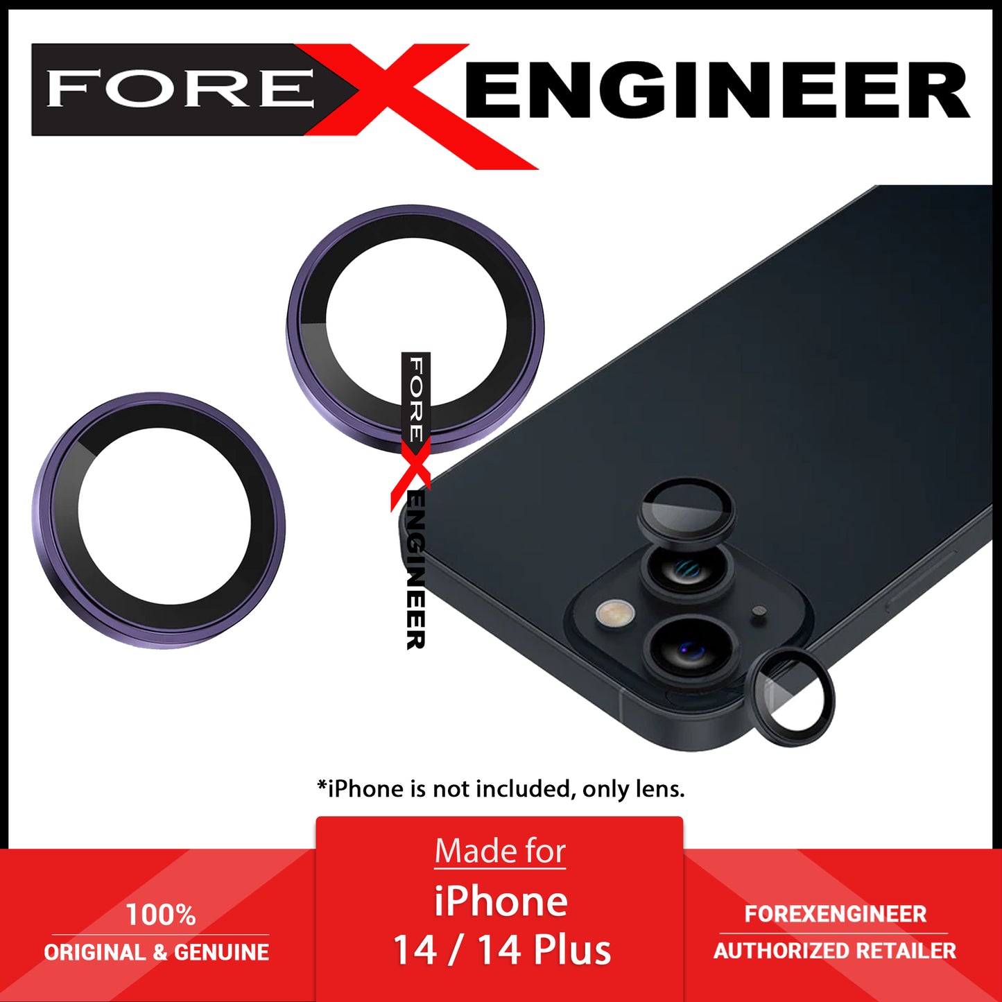 Amazingthing Lens Protector for iPhone 14 - 14 Plus - Purple (Barcode: 4892878076050 )