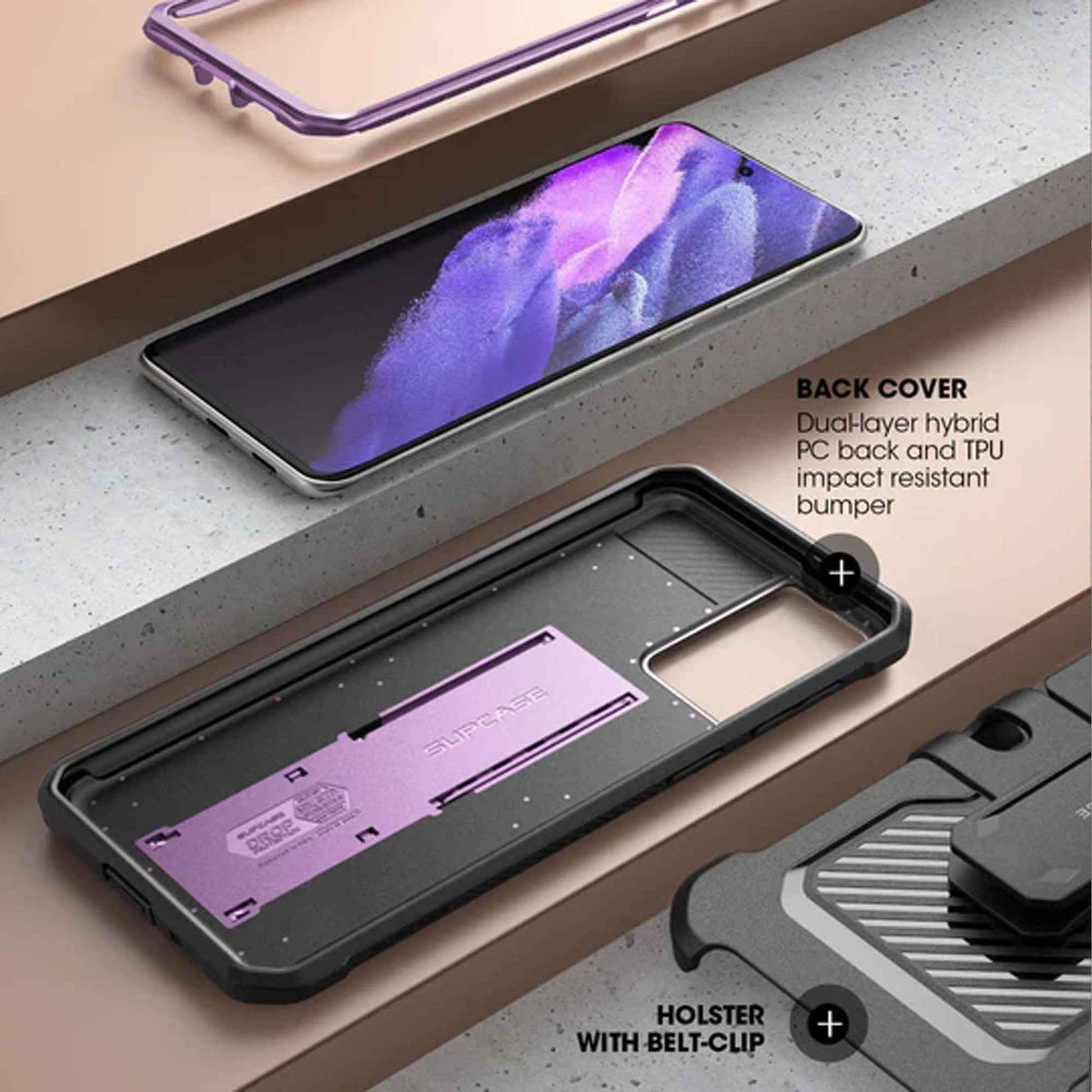 Supcase Unicorn Beetle Pro Rugged Case for Samsung Galaxy S21 - Metallic Purple (Barcode: 843439135949 )