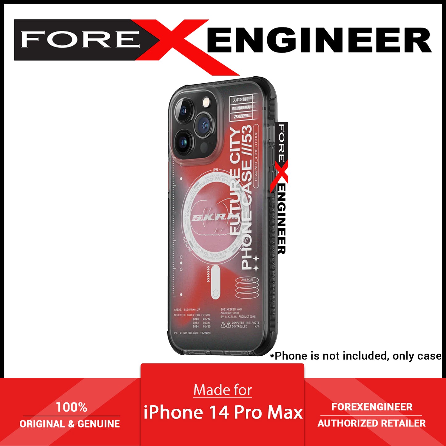 [ONLINE ONLY] Skinarma Shorai with Mag Charge for iPhone 14 Pro Max - Magsafe Compatible - Red ( Barcode: 8886461242676 )