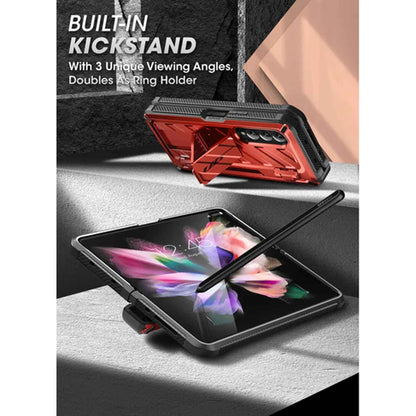 Supcase Unicorn Beetle Pro Rugged Case for Samsung Galaxy Z Fold 4 with Built-in Screen Protector - Metallic Red