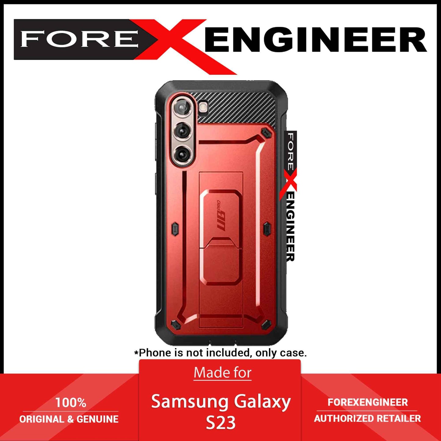 Supcase Unicorn Beetle PRO for Samsung Galaxy S23 (Without built-in Screen Protector) - Metallic Red