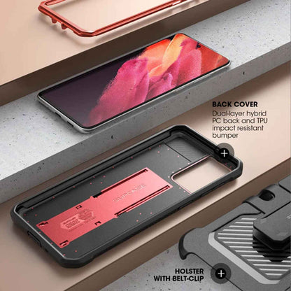 Supcase Unicorn Beetle Pro Rugged Case for Samsung Galaxy S21 FE with Built-in Screen Protector - Metallic Red (Barcode: 843439113381 )