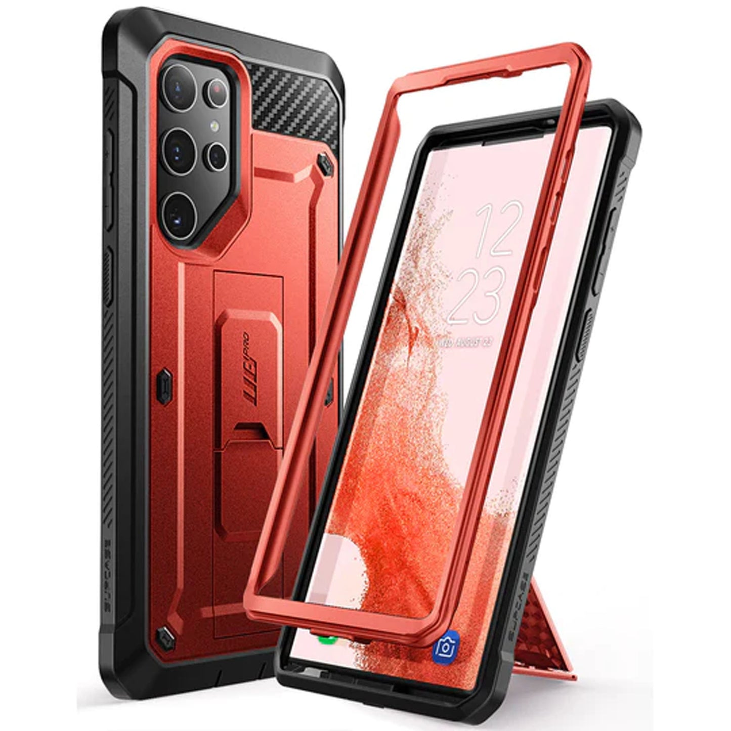 Supcase Unicorn Beetle Pro Rugged Case for Samsung Galaxy S22 Ultra - Metallic Red