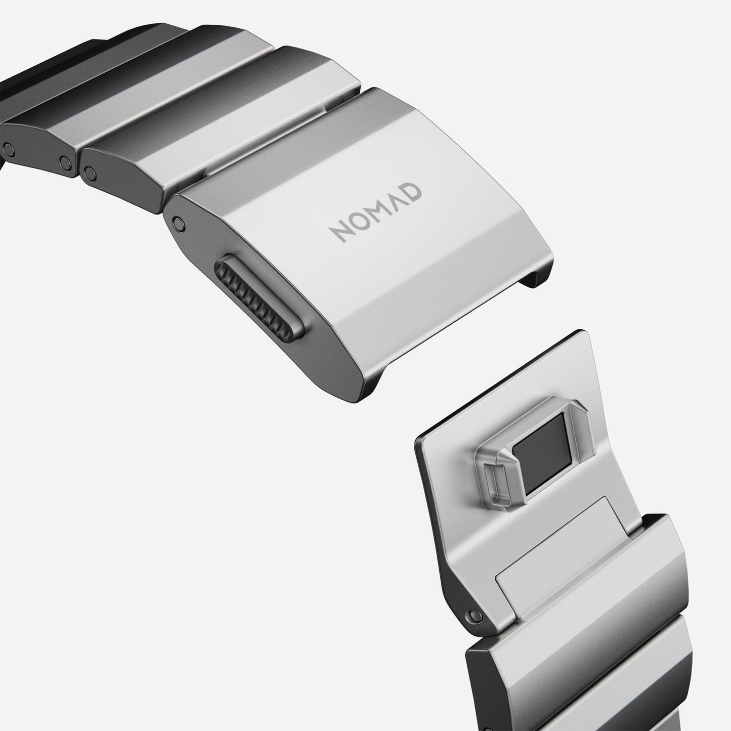 Nomad Aluminium Band for Apple Watch Ultra 49mm - 45mm - 44mm - 42mm - Silver (Barcode: 856500013282 )